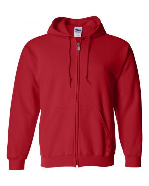 Zip Up Hoodie Red Front