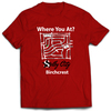 Selby City "Where You At?" Red Hoodie. Front of shirt has a map of Selby streets with the words "Where You At? above the map and Selby City and the street name under the map.