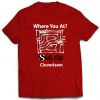 Selby City "Where You At?" Red T-Shirt. Front of shirt has a map of Selby streets with the words "Where You At? above the map and Selby City and the street name under the map.