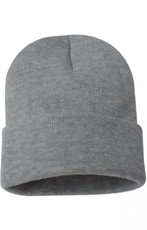 Customizable Grey Cuff knit beanie