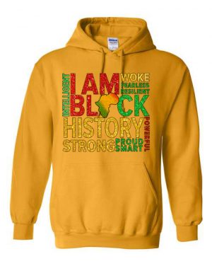 Black History Graphic Gildan Hoodie Gold