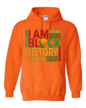 Black History Graphic Gildan Hoodie Orange