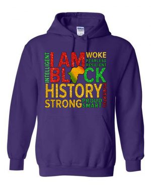 Black History Graphic Gildan Hoodie Purple