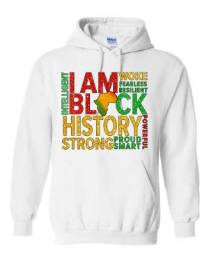 Black History Graphic Gildan Hoodie White