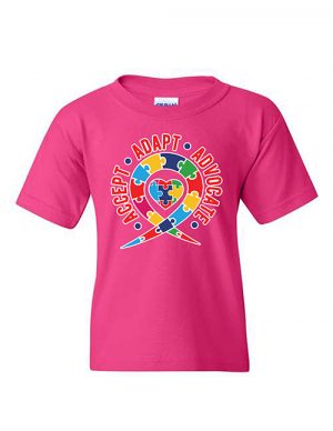 Accept.Adapt.Advocate Youth T-shirt Pink