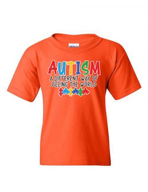 Autism Is A Different Way Of Seeing The World Youth T-shirt Orange