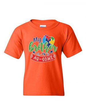 My Brother Is Au-Some Youth T-shirt Orange