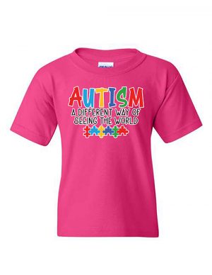 Autism Is A Different Way Of Seeing The World Youth T-shirt Pink