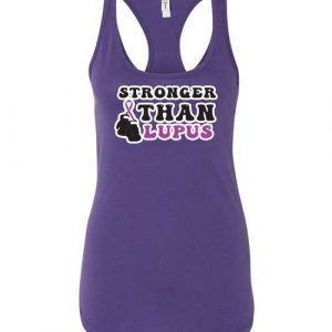 Stronger than lupus purple razorback tank