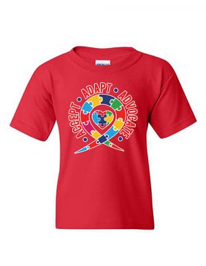 Accept.Adapt.Advocate Youth T-shirt Red