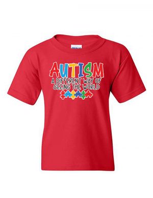 Autism Is A Different Way Of Seeing The World Youth T-shirt Red