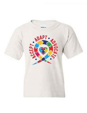 Accept.Adapt.Advocate Youth T-shirt White